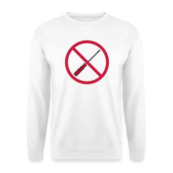 keine schraubenzieher verboten schild hinweis mech - Unisex Pullover - Weiß - Vorne