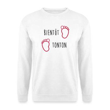 Bientôt Tonton / Bébé / Naissance / Oncle / Baby - Sweat-shirt Unisexe - blanc - Devant