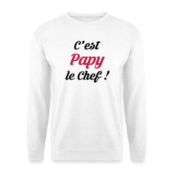 Papy / Grand Pere / Naissance / Bébé Cuisine Chef - Sweat-shirt Unisexe - blanc - Devant