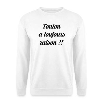 Tonton - Oncle - Neveu - Nièce - Bébé - Naissance - Sweat-shirt Unisexe - blanc - Devant