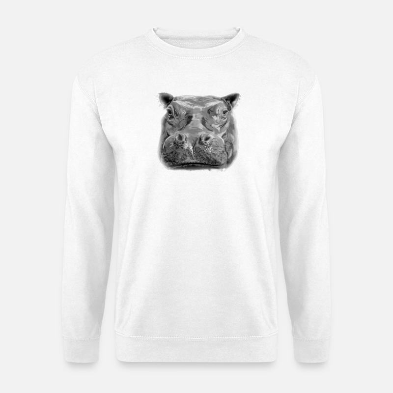 Nilpferd - Unisex Pullover - Weiß