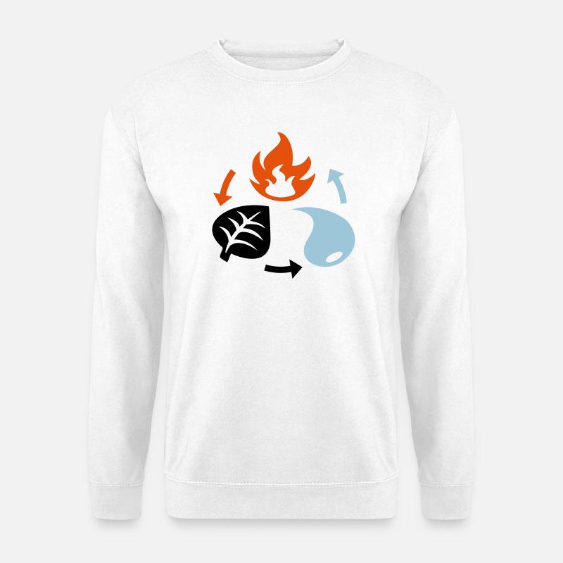 Feuer, Wasser, Pflanzenelemente - Unisex Pullover - Weiß