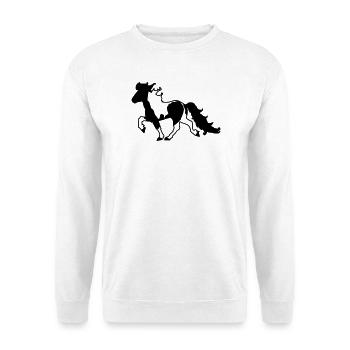 Islandpferd Schecke verspielt  - Unisex Pullover - Weiß - Vorne