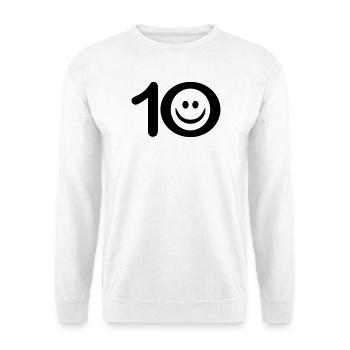 Zum Zehnten: 10 mit Lächel-Gesicht - Unisex Pullover - Weiß - Vorne