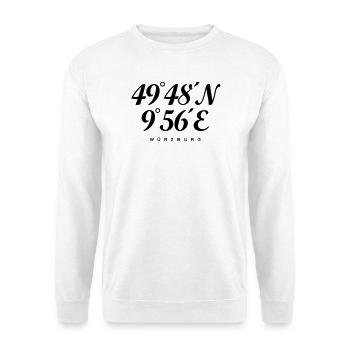 Würzburger Koordinaten Würzburg - Unisex Pullover - Weiß - Vorne