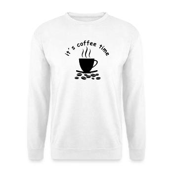 café - Sweat-shirt Unisexe - blanc - Devant