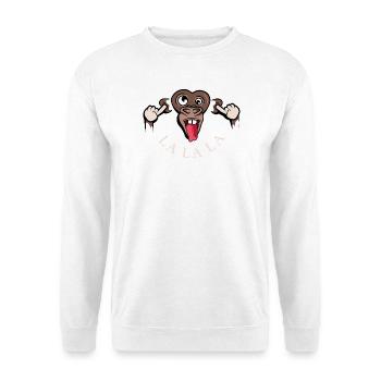 funny monkey lalala symbol illustration tongue - Unisex Sweatshirt - white - Front