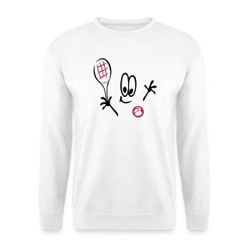 Sport, Tennis ,Tennisball, Comic - Unisex Pullover - Weiß - Vorne