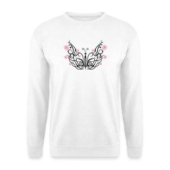 Kirschblüten Schmetterling, butterfly - Sweat-shirt Unisexe - blanc - Devant