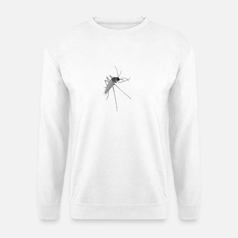 Detailreiche Moskitoillustration - Unisex Pullover - Weiß