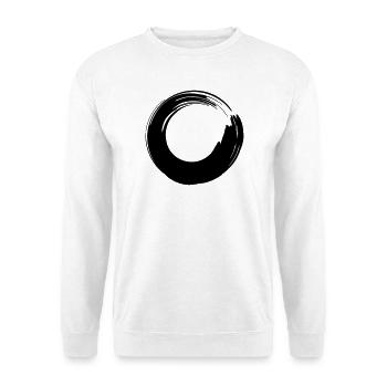 Pinselstrich-Kreis - Unisex Pullover - Weiß - Vorne