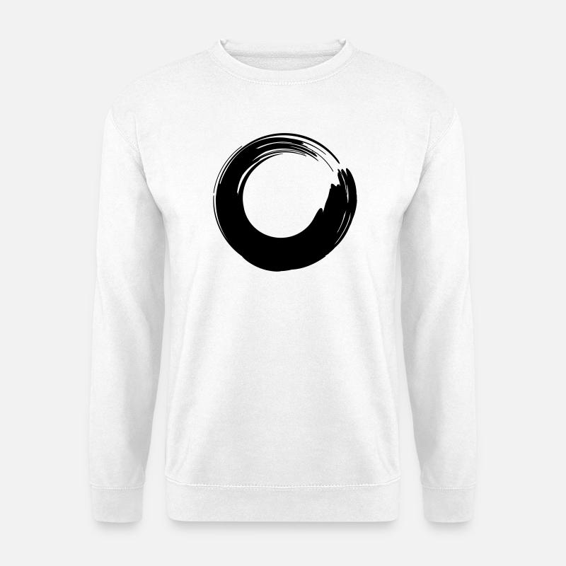 Pinselstrich-Kreis - Unisex Pullover - Weiß