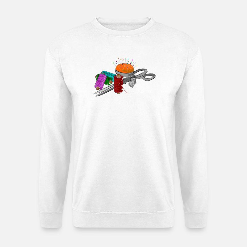 Tailor motif with scissors - Unisex Sweatshirt - white