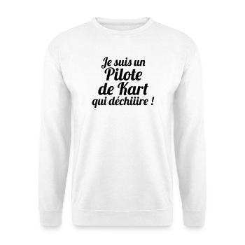 Go-Kart / Karting / Kart / Fahrer - Unisex Pullover - Weiß - Vorne