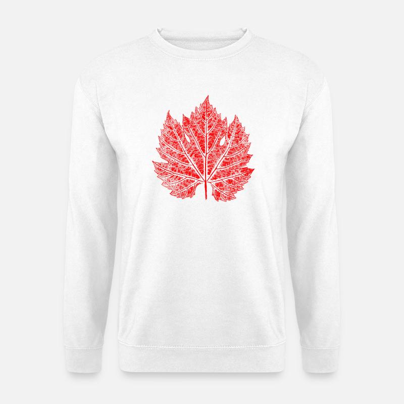 Grape Leaf / Red / Wine Leaf - Unisex Sweatshirt - white