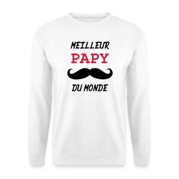 Papy - Famille - Bébé - Naissance - Enfant - Sweat-shirt Unisexe - blanc - Devant
