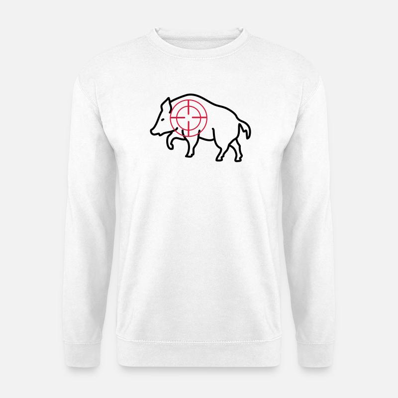 wildschwein jäger jagd - Unisex Pullover - Weiß