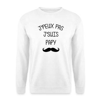 Papy Papi Bébé Naissance Grand Père Amour - Sweat-shirt Unisexe - blanc - Devant
