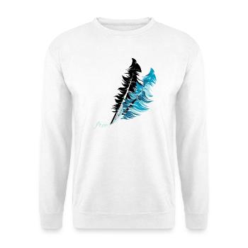 free feder feather frei freiheit illustration - Unisex Pullover - Weiß - Vorne