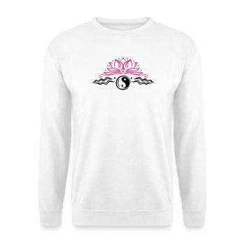Lotus mit Yin & Yang Symbol - Sweat-shirt Unisexe - blanc - Devant