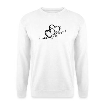 Two hearts with ornament and infinity - Unisex Sweatshirt - white - Front