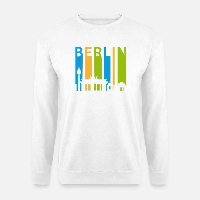Berlin Schiftzug with silhouette - Unisex Sweatshirt - white