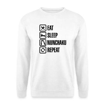 Eat Sleep Nunchaku Repeat - Unisex Sweatshirt - white - Front