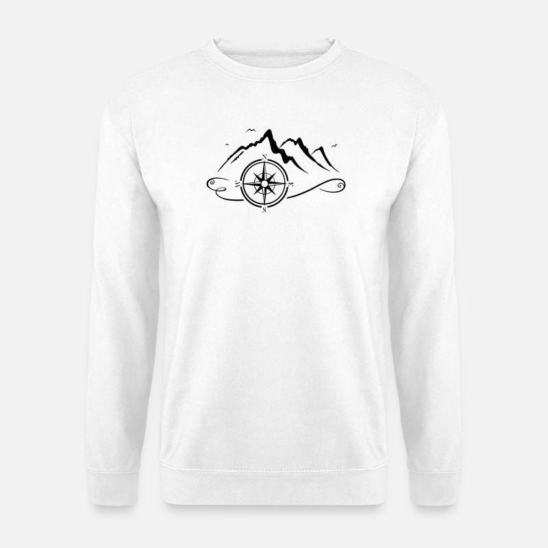 Mountains with compass - Unisex Sweatshirt - white
