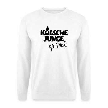 Kölsche Junge op Jöck - Kölsch - Köln - Kölner - Unisex Pullover - Weiß - Vorne