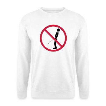 kein im stehen pinkeln verboten schild pissen klo - Unisex Pullover - Weiß - Vorne