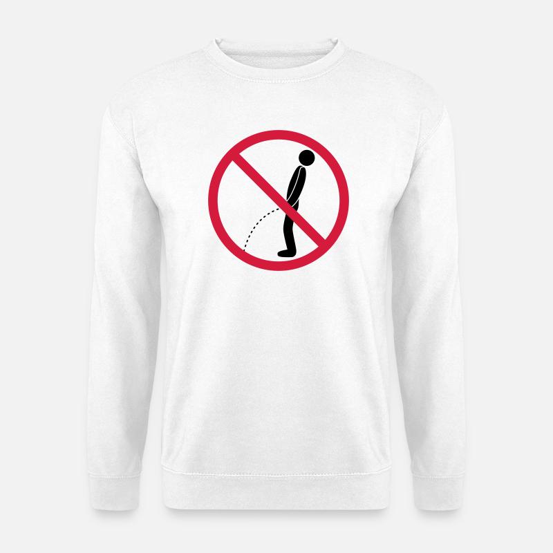 pas de pipi debout interdit bouclier pisse loo - Sweat-shirt Unisexe - blanc