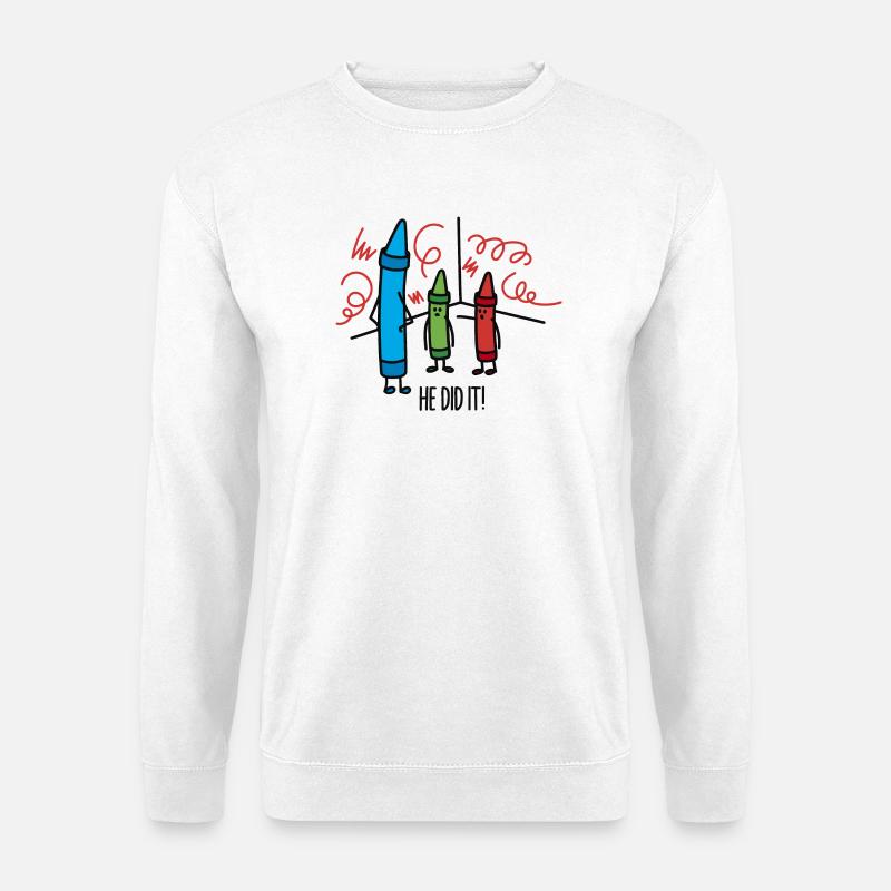 He did it - wasco crayons - Unisex Sweatshirt - white