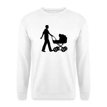 vater kind kinderwagen - Unisex Pullover - Weiß - Vorne