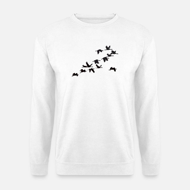 Kraniche - Unisex Pullover - Weiß