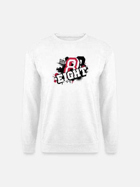 stylisches Nummer Acht Graffiti in 3D - Unisex Pullover - Weiß