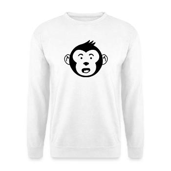 Cute Monkey Head – Funny Monkey Design - Unisex Sweatshirt - white - Front