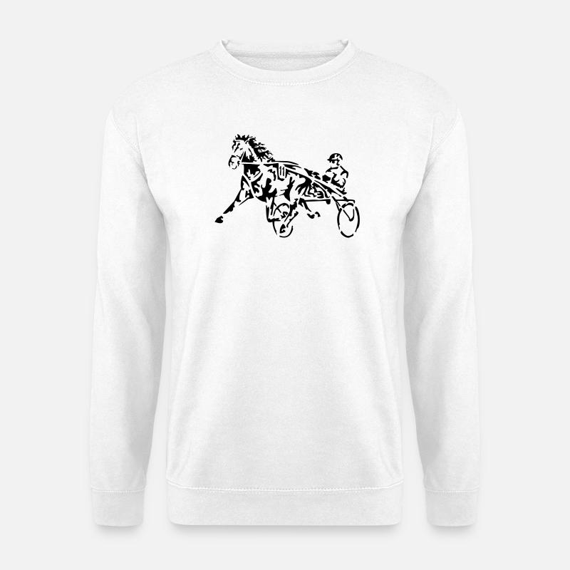Traber Trabrennen rennen - Unisex Pullover - Weiß