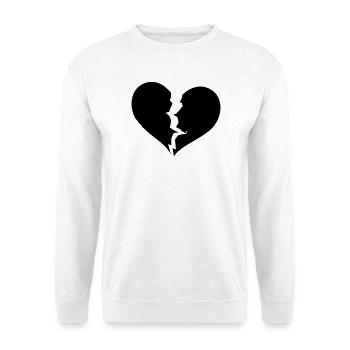 Gebrochenes Herz, broken heart - Unisex Pullover - Weiß - Vorne