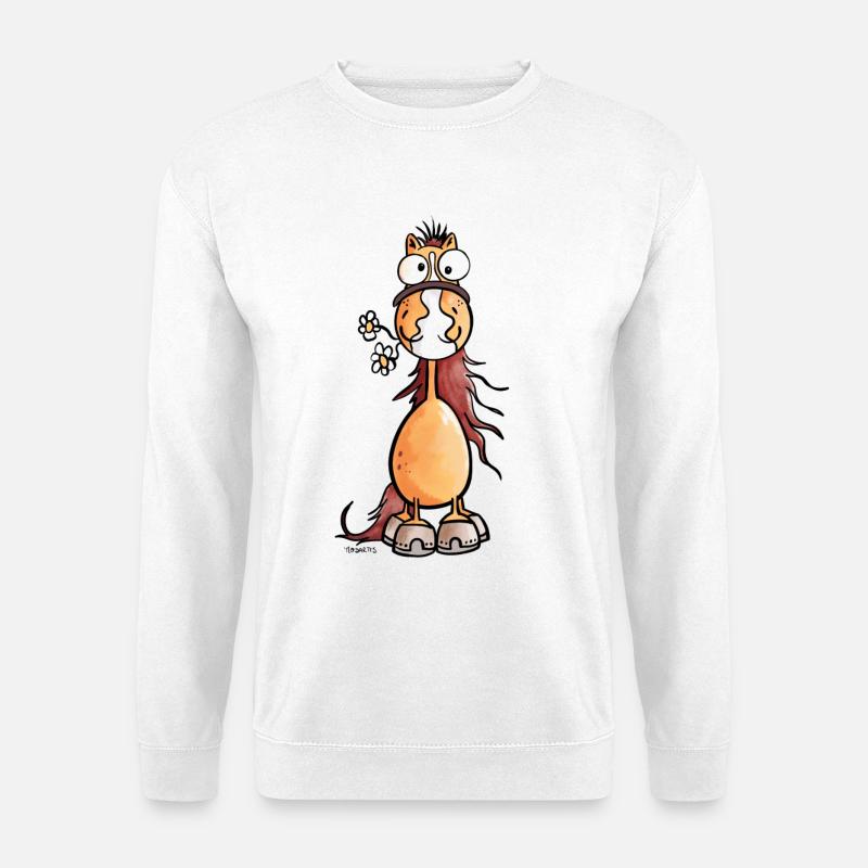 Da steht ein Pferdchen - Unisex Pullover - Weiß