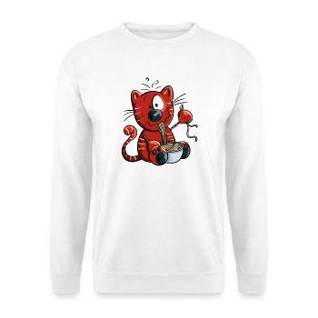 Mignon chat comique - Sweat-shirt Unisexe - blanc - Devant