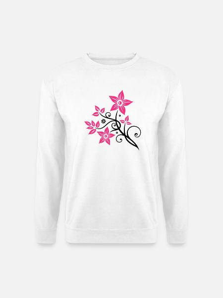 Beautiful, filigree flowers. Floral element. - Unisex Sweatshirt - white