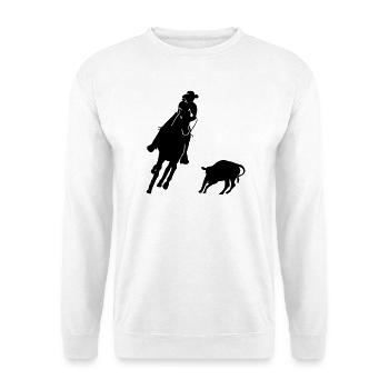 Pferdesport Westernreiten - Cutting - Unisex Pullover - Weiß - Vorne