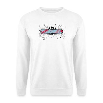 Snowboard with Crown Snowboard King - Unisex Sweatshirt - white - Front