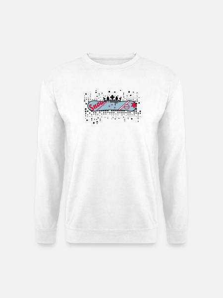 Snowboard with Crown Snowboard King - Unisex Sweatshirt - white