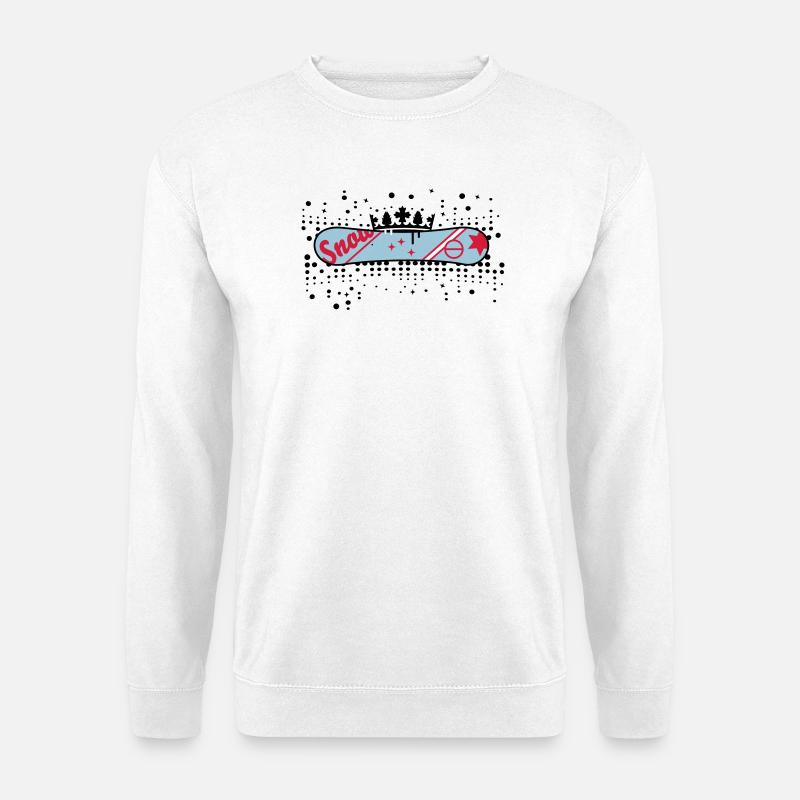 Snowboard mit Krone Snowboard King - Unisex Pullover - Weiß