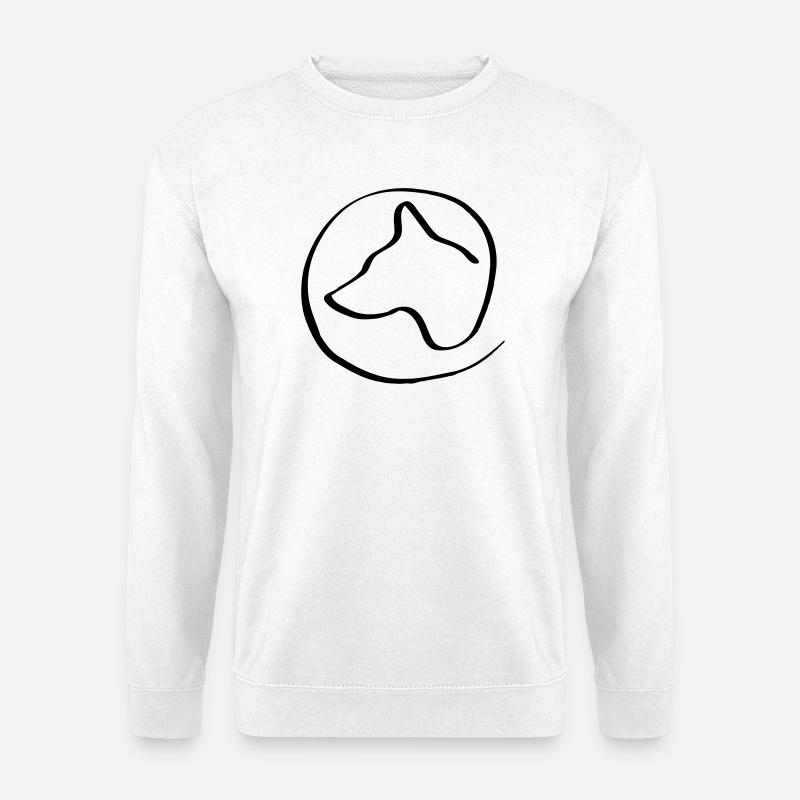 Hundekopf im Kreis - Unisex Pullover - Weiß