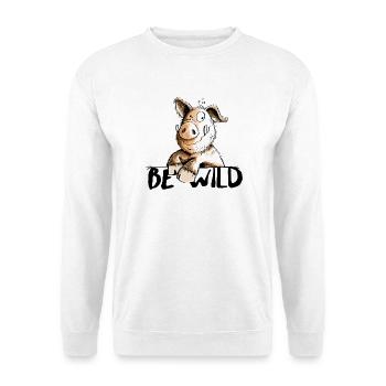 Be Wild Eber - Schwein - Keiler - Unisex Pullover - Weiß - Vorne