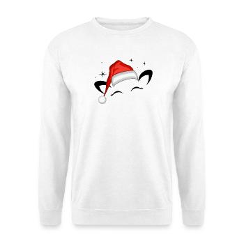 Cat Santa Hat Shining Stars - Unisex Sweatshirt - white - Front