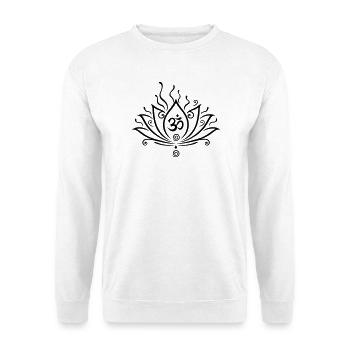 Lotus Blume Yoga Om Symbol - Unisex Pullover - Weiß - Vorne