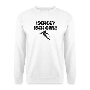 Ischgl Ischgeil (Vintage Schwarz) Ski Skifahrer - Unisex Pullover - Weiß - Vorne